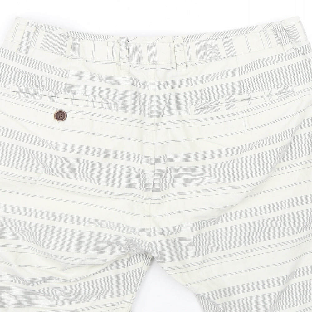 TU Mens Beige Striped  Bermuda Shorts Size 34