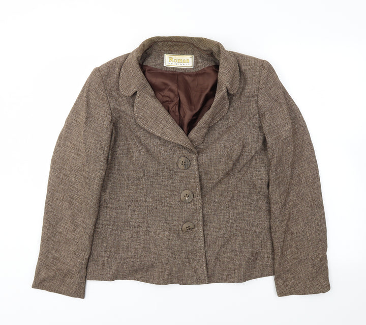 Roman Womens Brown Jacket Blazer Size 18