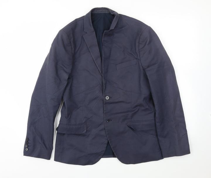 H&M Mens Blue Jacket Blazer Size 38