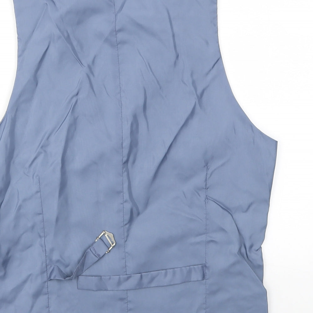 165 Mens Blue   Jacket Suit Waistcoat Size 34