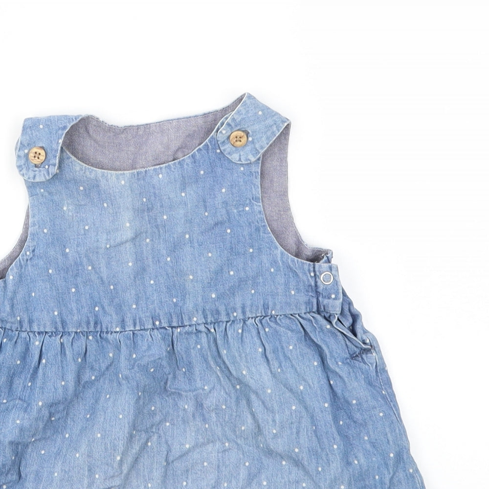 H&M Girls Blue Spotted  Fit & Flare  Size 12-18 Months