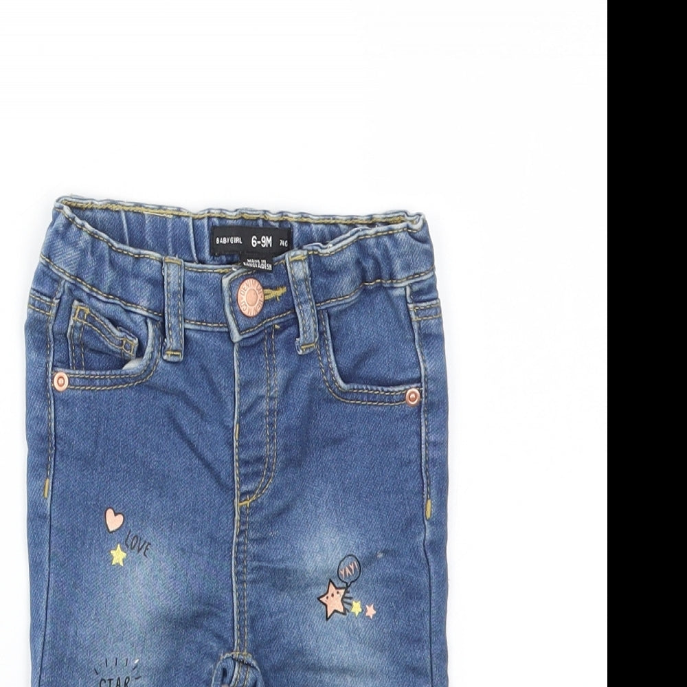DENIM &CO Girls Blue   Capri Jeans Size 6-9 Months