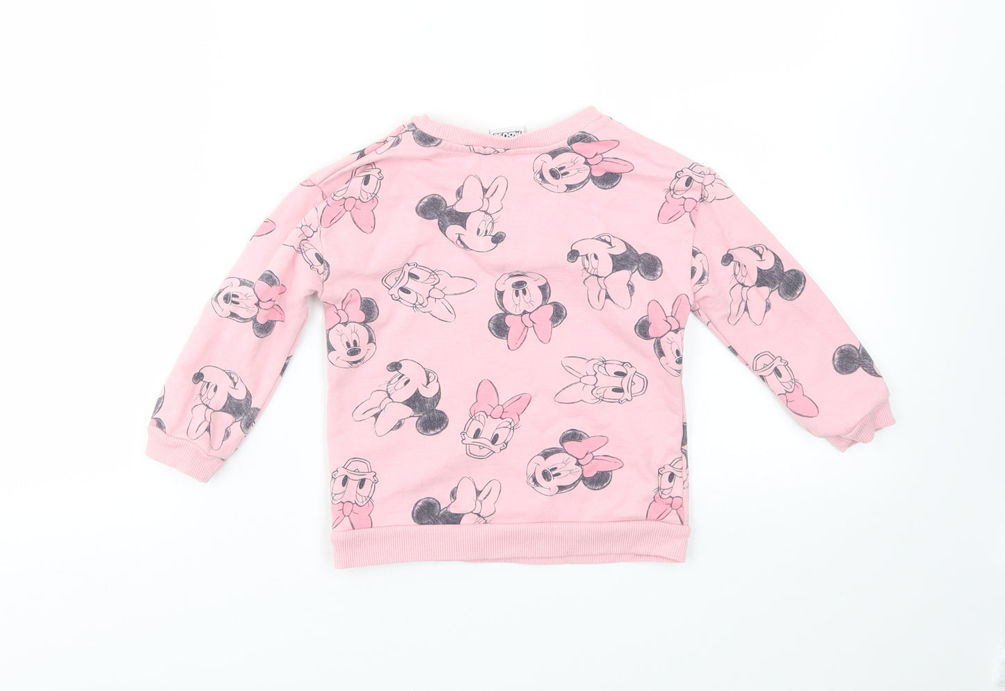 Disney Girls Pink Animal Print  Pullover Jumper Size 2-3 Years