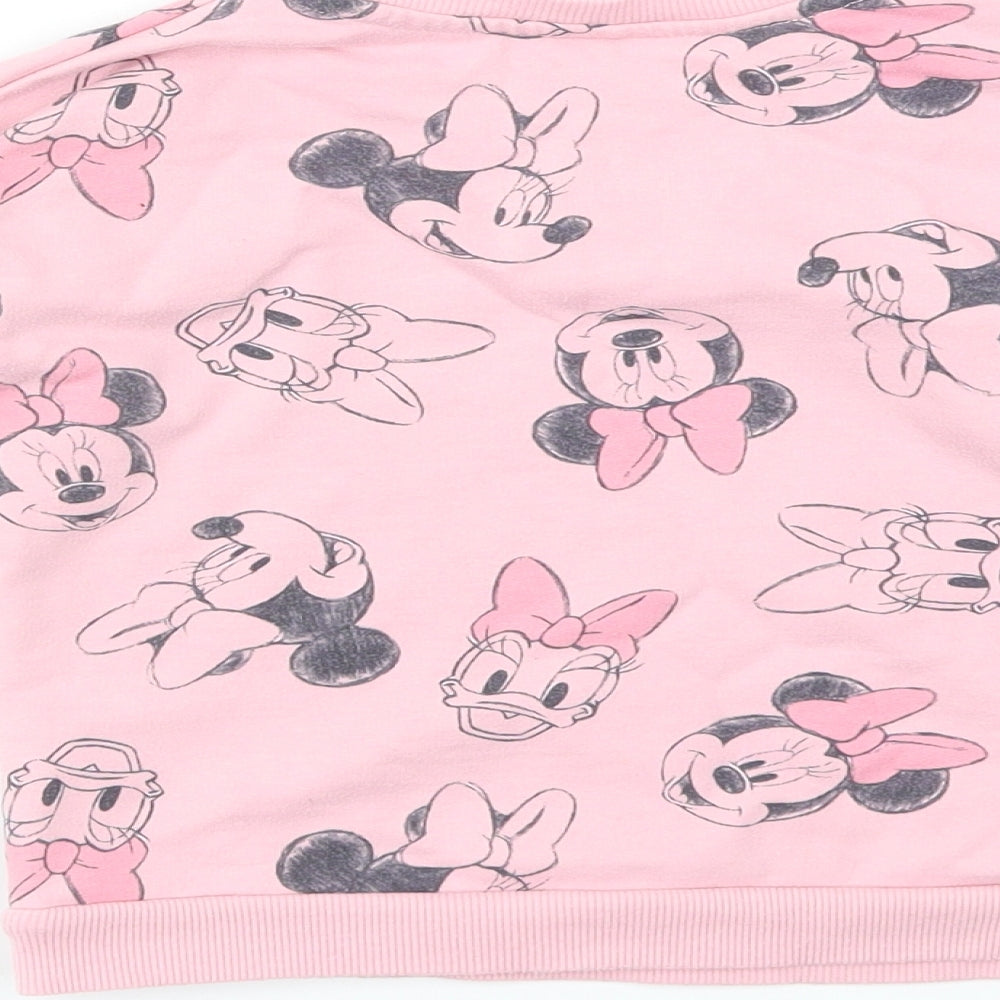 Disney Girls Pink Animal Print  Pullover Jumper Size 2-3 Years