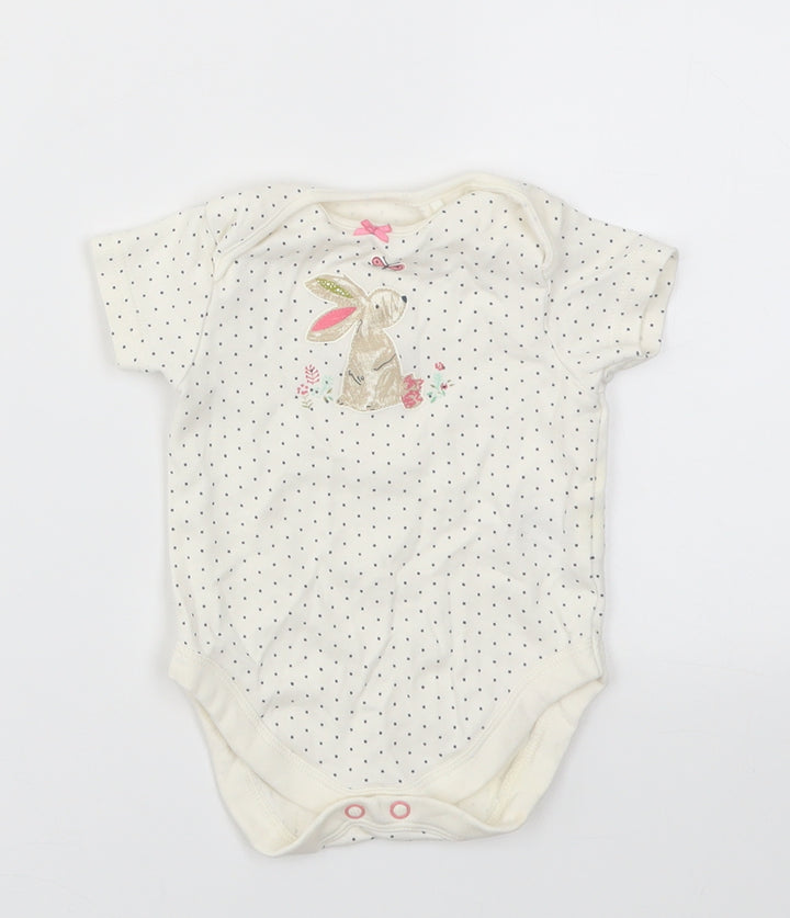 NEXT Girls Ivory Animal Print  Babygrow One-Piece Size 0-3 Months