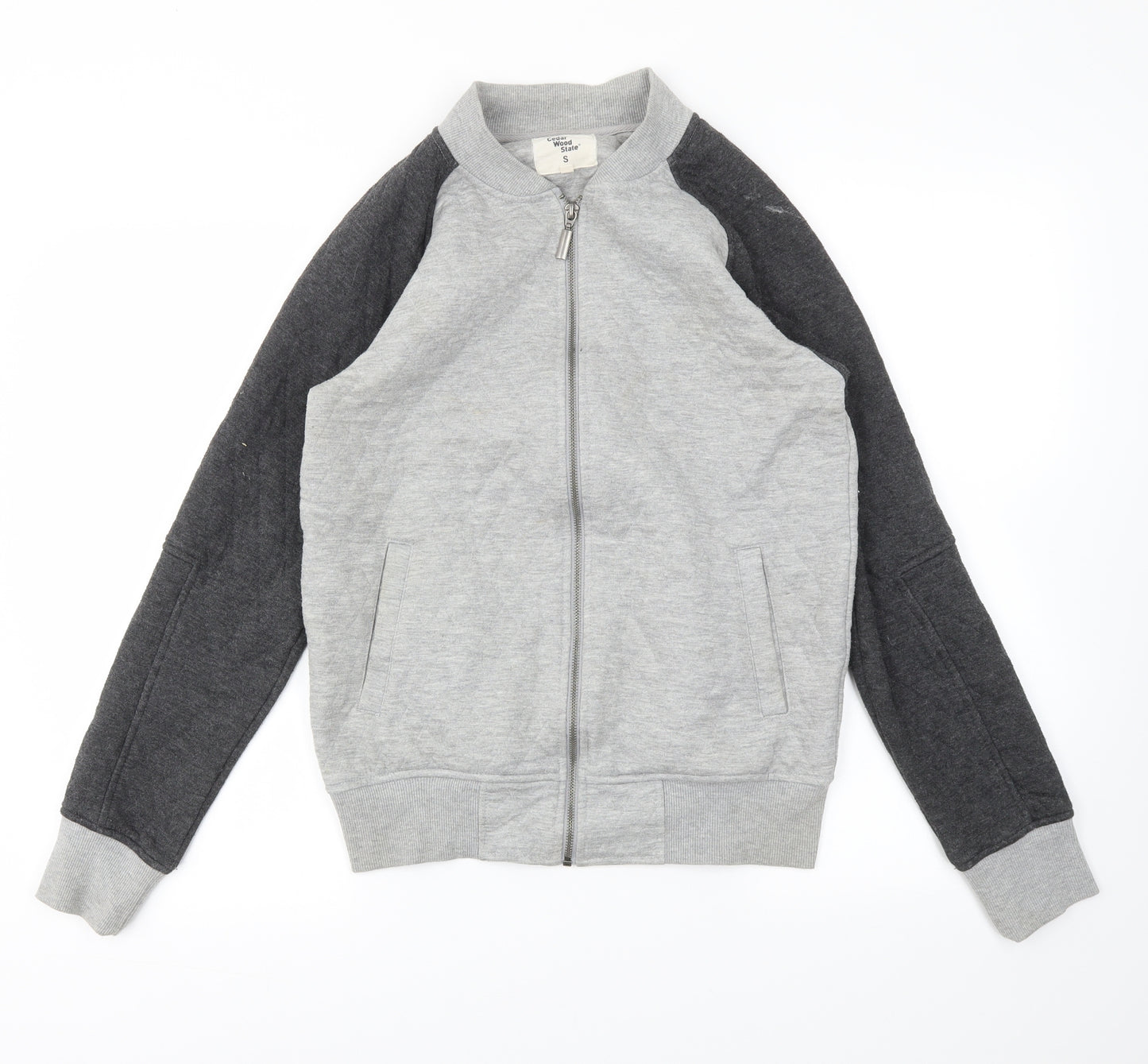 Cedar Wood State Mens Grey   Full Zip Hoodie Size S