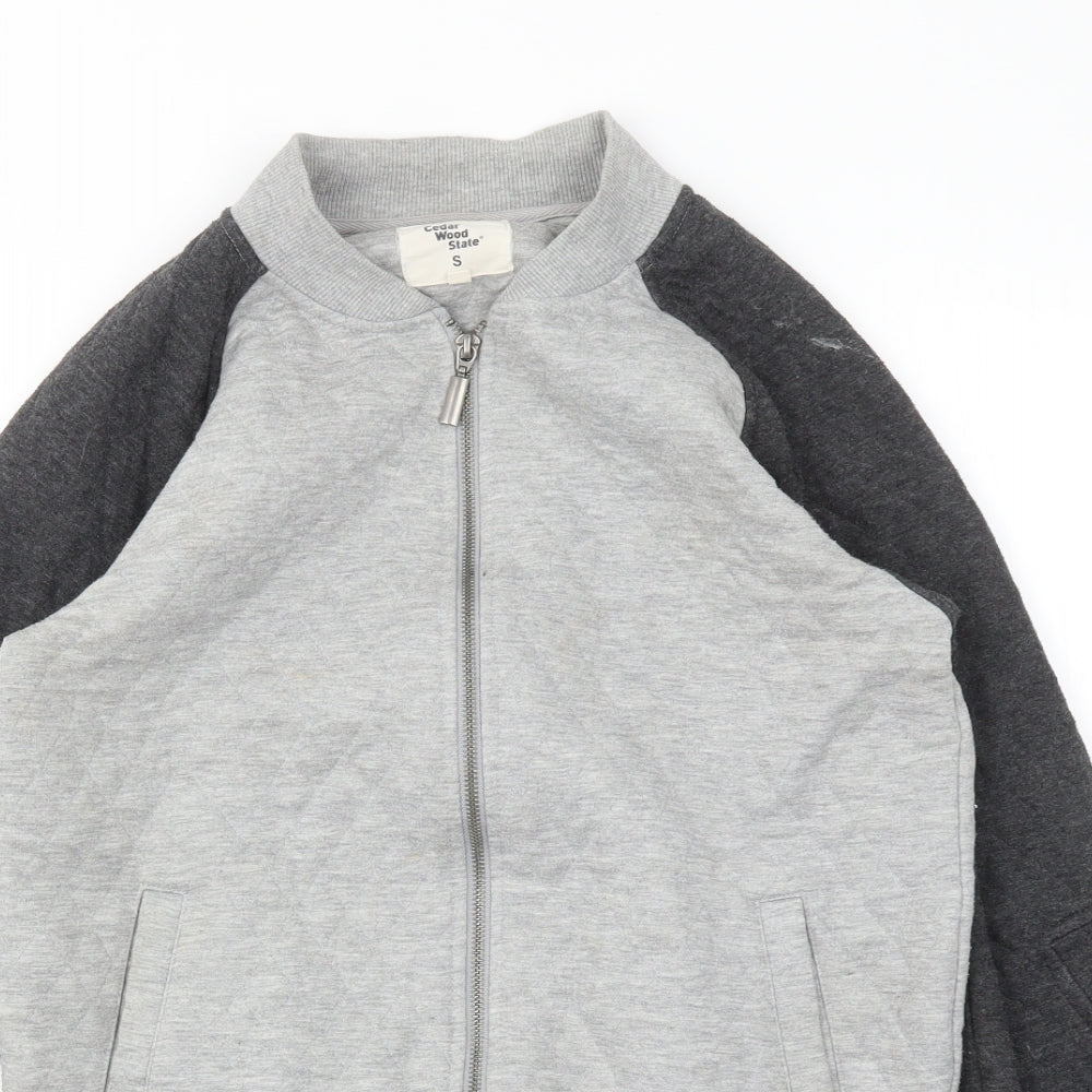 Cedar Wood State Mens Grey   Full Zip Hoodie Size S