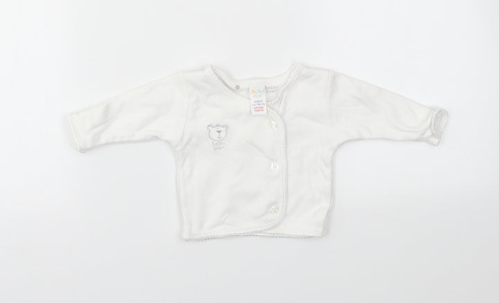 BABY MAC Girls White Houndstooth Cardigan Jumper One Size