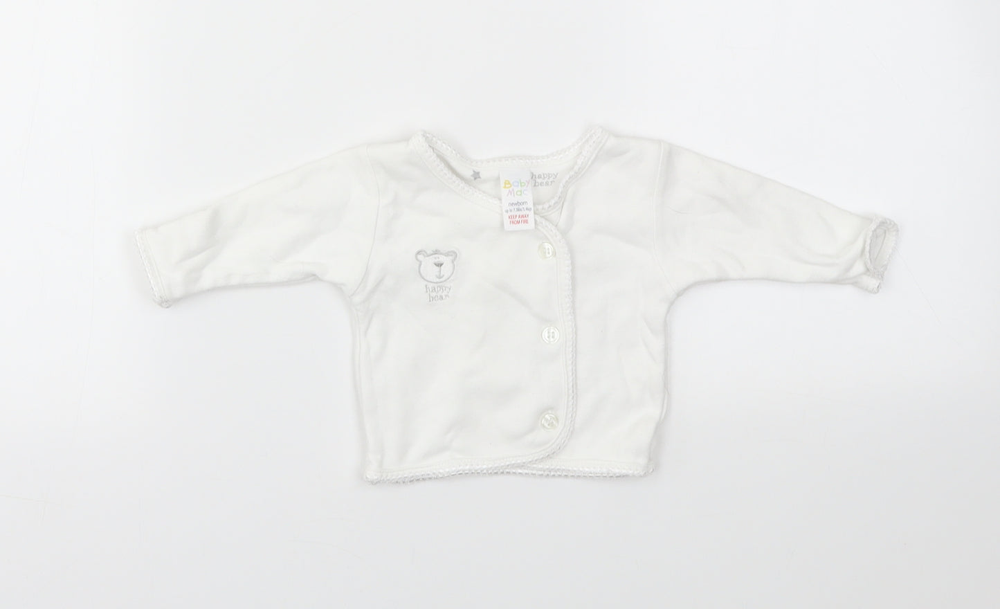 BABY MAC Girls White Houndstooth  Cardigan Jumper One Size