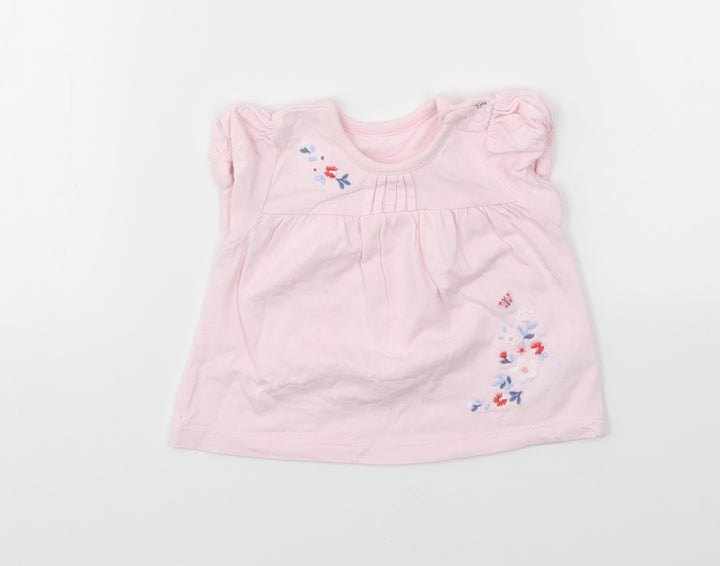 Nutmeg Girls Pink   Basic T-Shirt Size 0-3 Months
