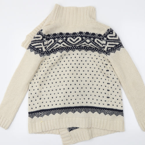 Candy Girls Ivory Argyle/Diamond  Cardigan Jumper Size 12-13 Years
