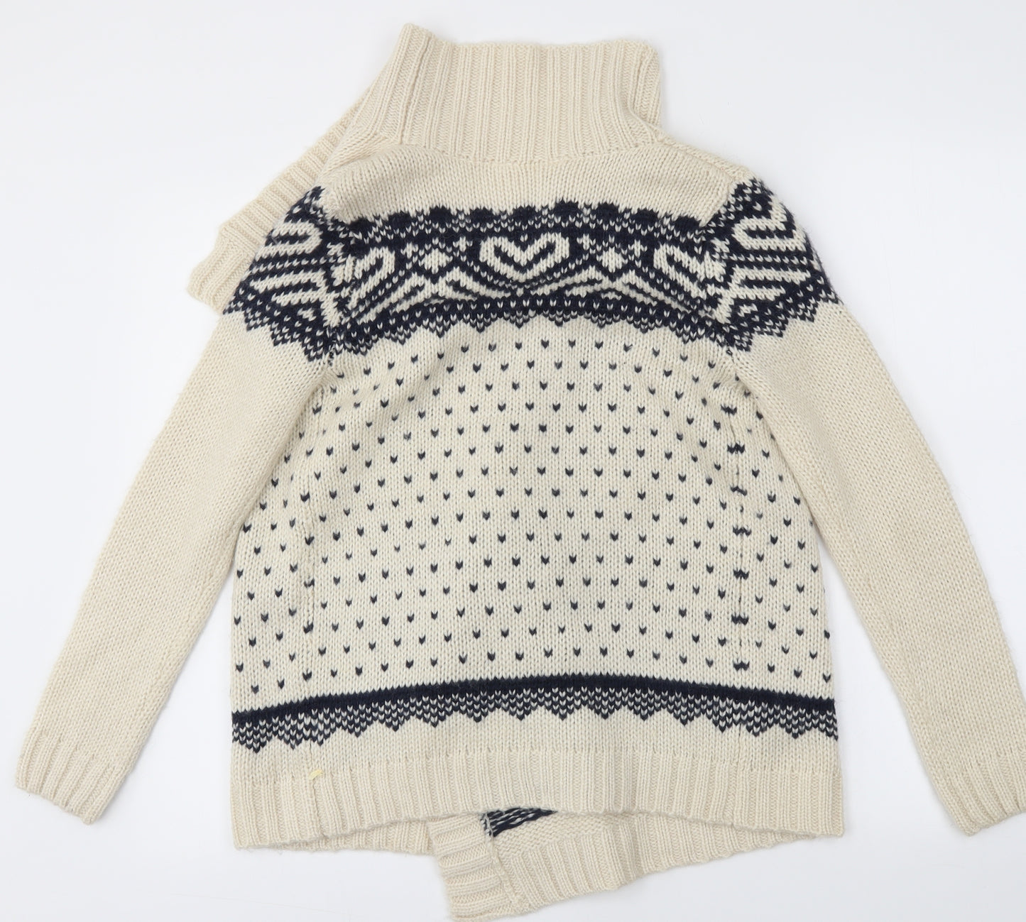 Candy Girls Ivory Argyle/Diamond  Cardigan Jumper Size 12-13 Years