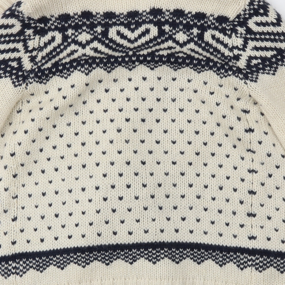 Candy Girls Ivory Argyle/Diamond  Cardigan Jumper Size 12-13 Years
