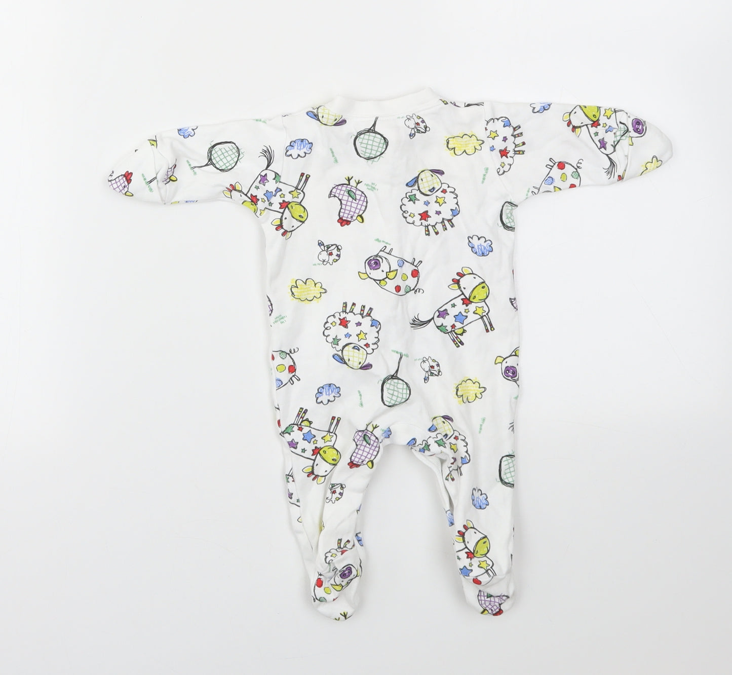 NEXT Baby Multicoloured Animal Print  Babygrow One-Piece Size Newborn