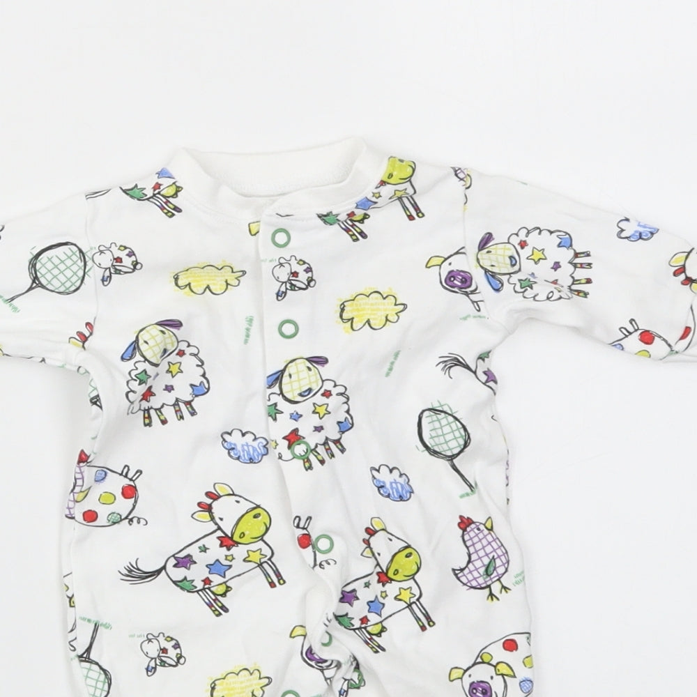 NEXT Baby Multicoloured Animal Print  Babygrow One-Piece Size Newborn