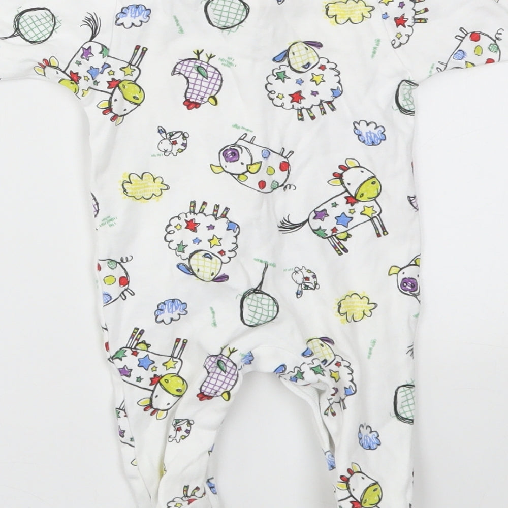 NEXT Baby Multicoloured Animal Print  Babygrow One-Piece Size Newborn