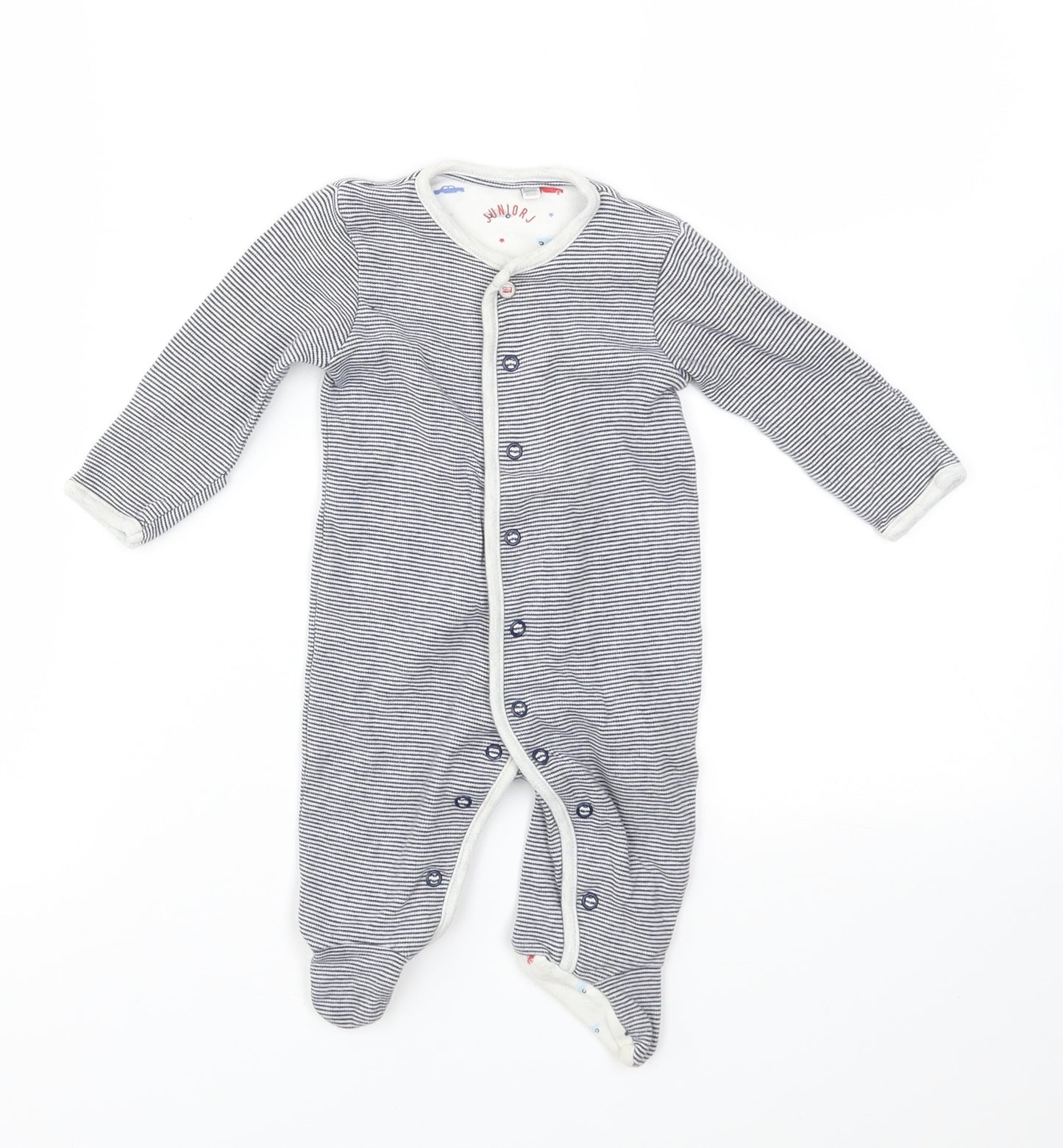 Debenhams Baby Blue Striped  Babygrow One-Piece Size 0-3 Months