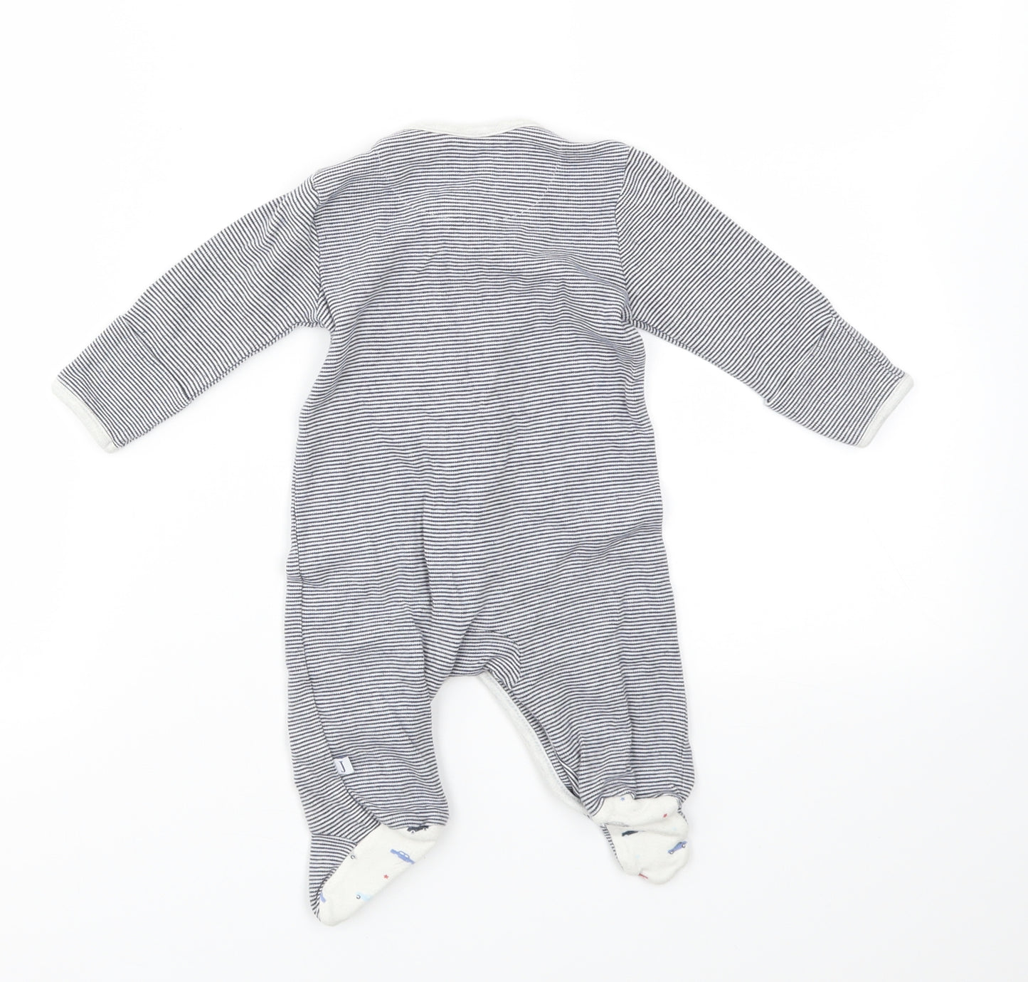 Debenhams Baby Blue Striped  Babygrow One-Piece Size 0-3 Months