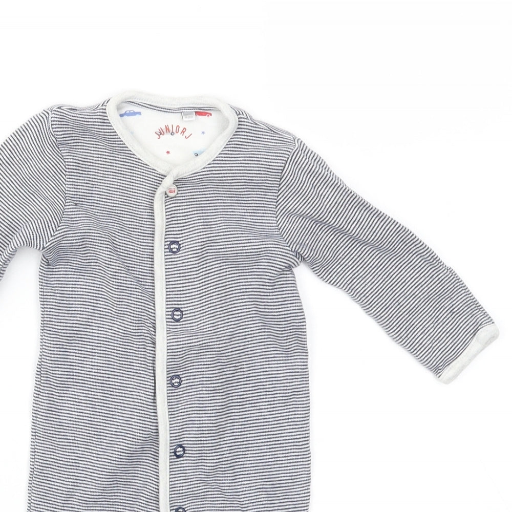 Debenhams Baby Blue Striped  Babygrow One-Piece Size 0-3 Months