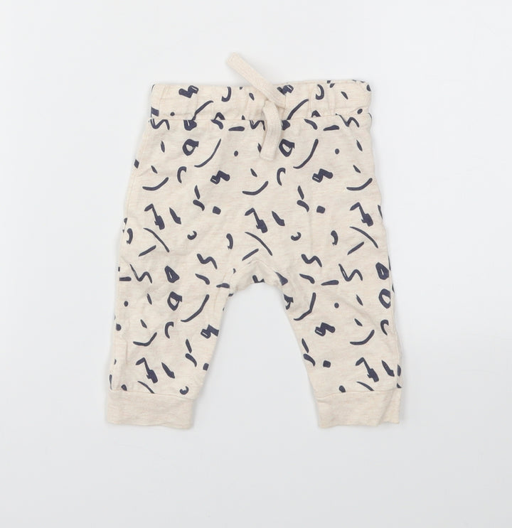 FRED &FLO Baby Ivory Animal Print Capri Leggings Size 3-6 Months