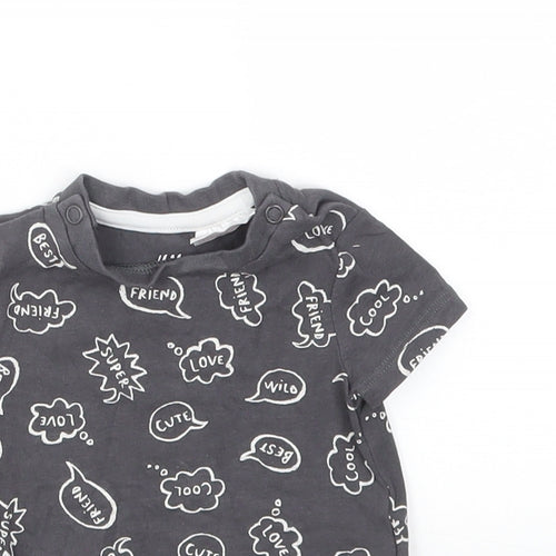 H&M Baby Grey Geometric  Basic T-Shirt Size 0-3 Months