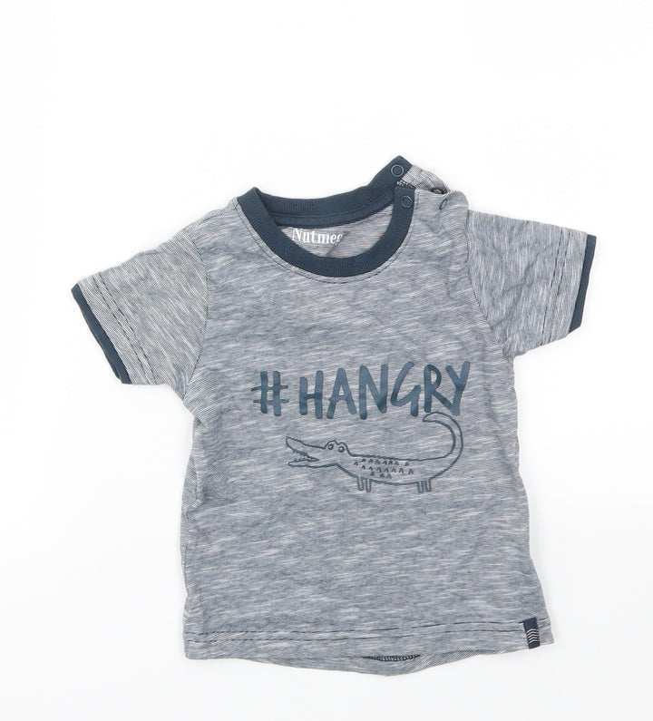 Nutmeg Boys Blue Houndstooth Basic T-Shirt Size 2-3 Years