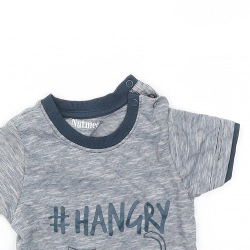 Nutmeg Boys Blue Houndstooth  Basic T-Shirt Size 2-3 Years