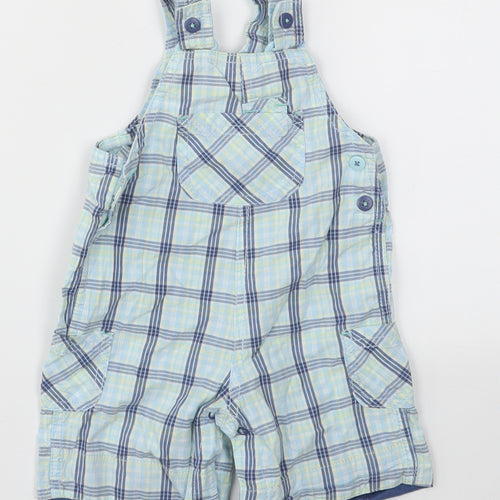 George Boys Blue Check  Dungaree One-Piece Size 3-6 Months