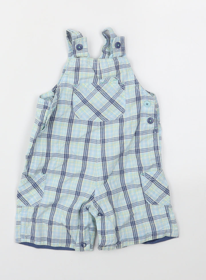George Boys Blue Check Dungaree One-Piece Size 3-6 Months