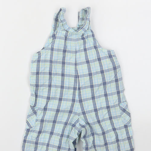 George Boys Blue Check  Dungaree One-Piece Size 3-6 Months