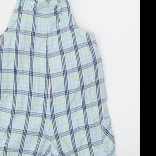 George Boys Blue Check  Dungaree One-Piece Size 3-6 Months
