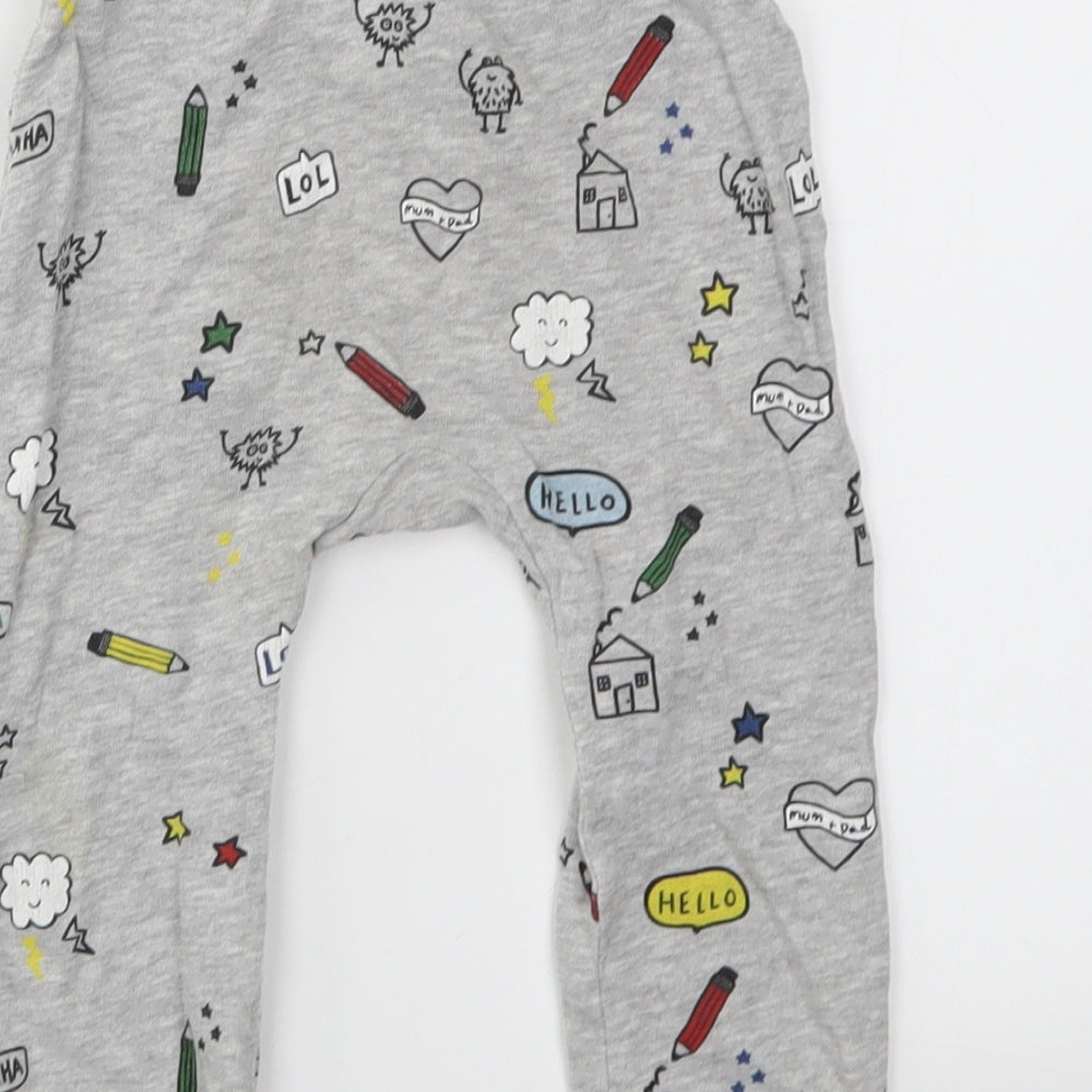 H&M Boys Grey Geometric  Capri Trousers Size 12-18 Months