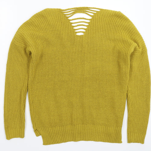 Cameo Womens Yellow  Knit Pullover Jumper Size 16