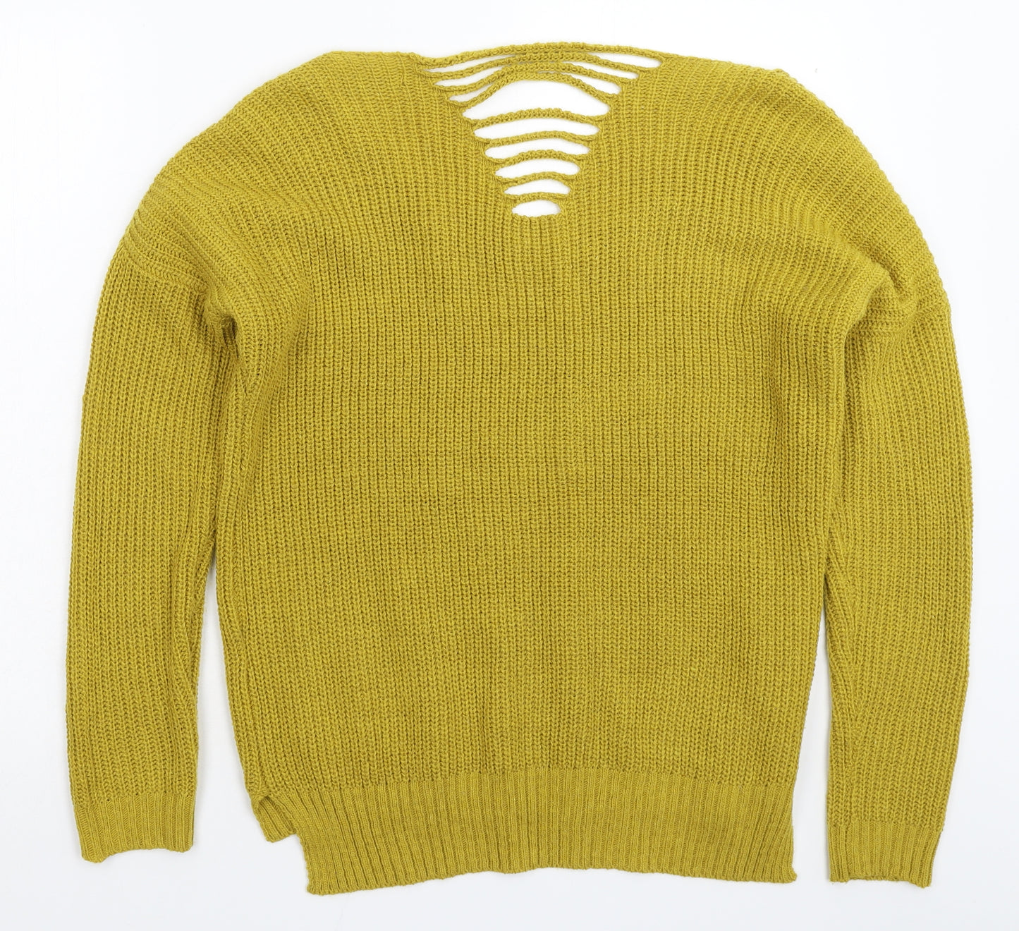 Cameo Womens Yellow  Knit Pullover Jumper Size 16