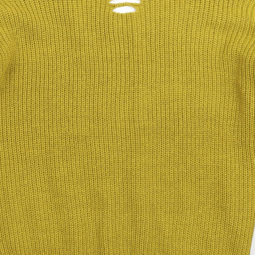 Cameo Womens Yellow  Knit Pullover Jumper Size 16