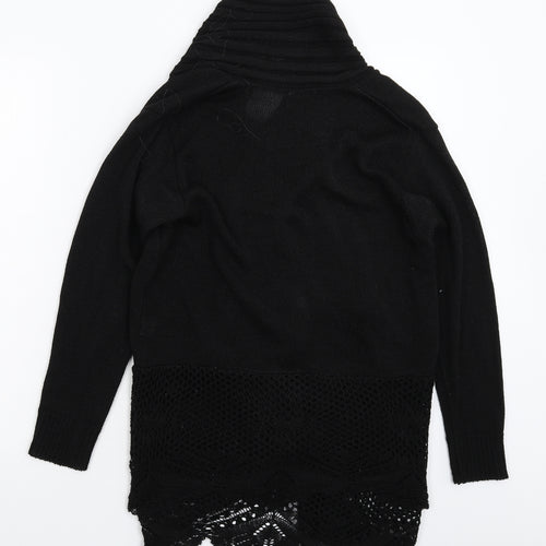 Glimpse Womens Black  Knit Cardigan Jumper Size M