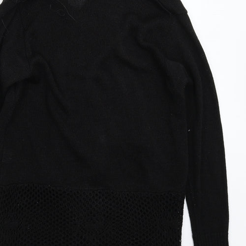 Glimpse Womens Black  Knit Cardigan Jumper Size M