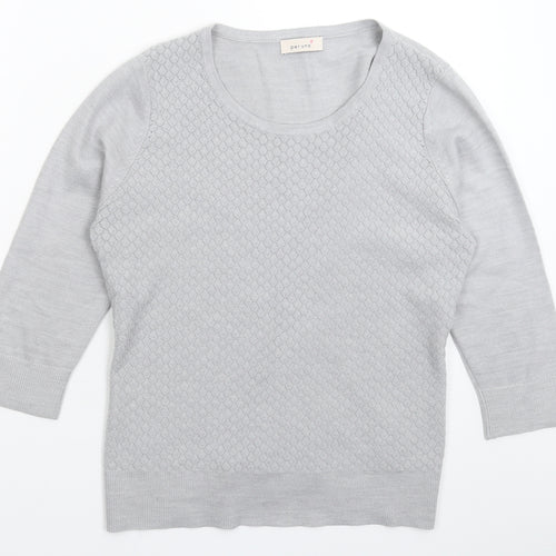 Per Una Womens Grey  Knit Pullover Jumper Size 14