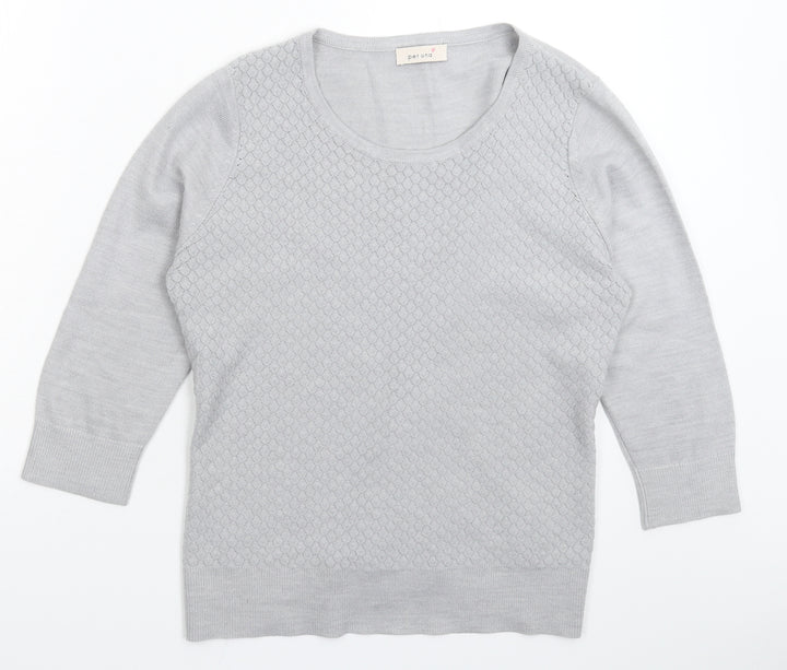 Per Una Womens Grey Knit Pullover Jumper Size 14
