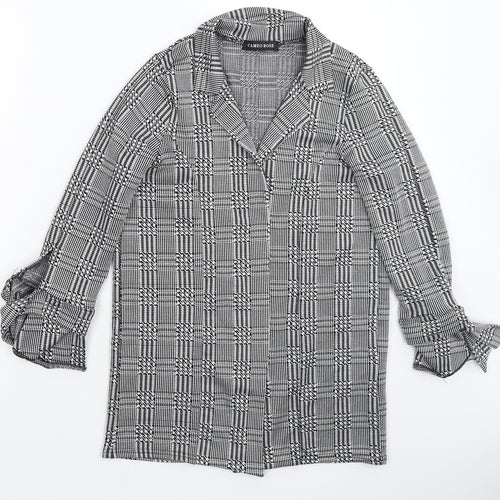 Cameo Womens Grey Houndstooth  Jacket Blazer Size 8