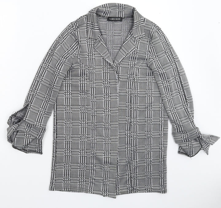Cameo Womens Grey Houndstooth  Jacket Blazer Size 8