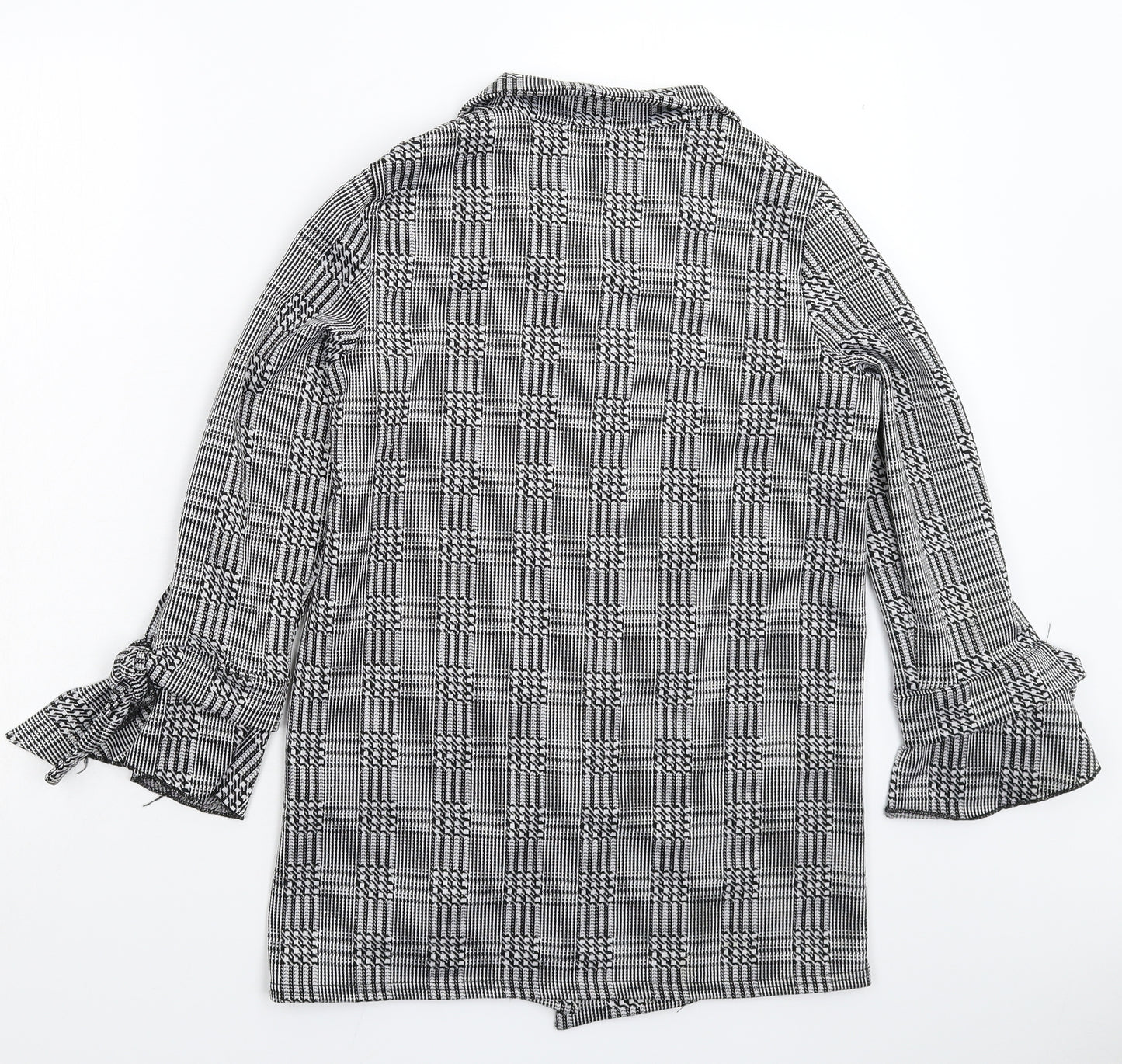 Cameo Womens Grey Houndstooth  Jacket Blazer Size 8