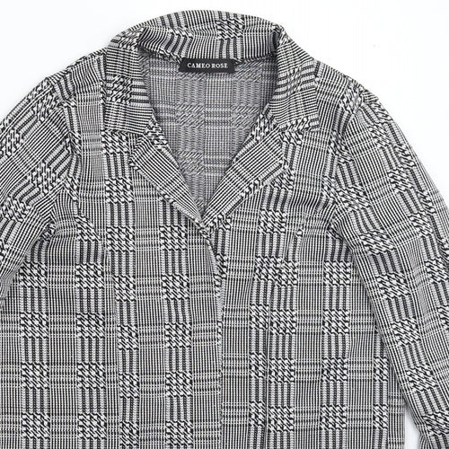Cameo Womens Grey Houndstooth  Jacket Blazer Size 8