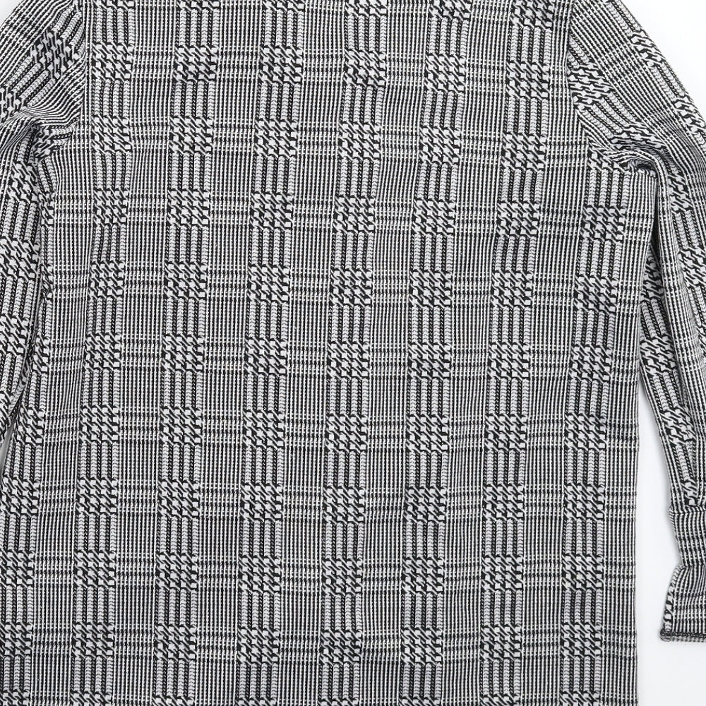 Cameo Womens Grey Houndstooth  Jacket Blazer Size 8