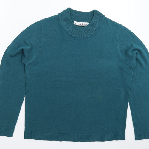 Pure & Natural Womens Blue  Knit Pullover Jumper Size 16