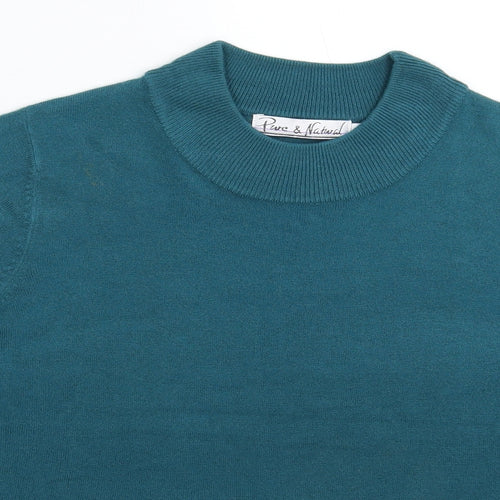 Pure & Natural Womens Blue  Knit Pullover Jumper Size 16