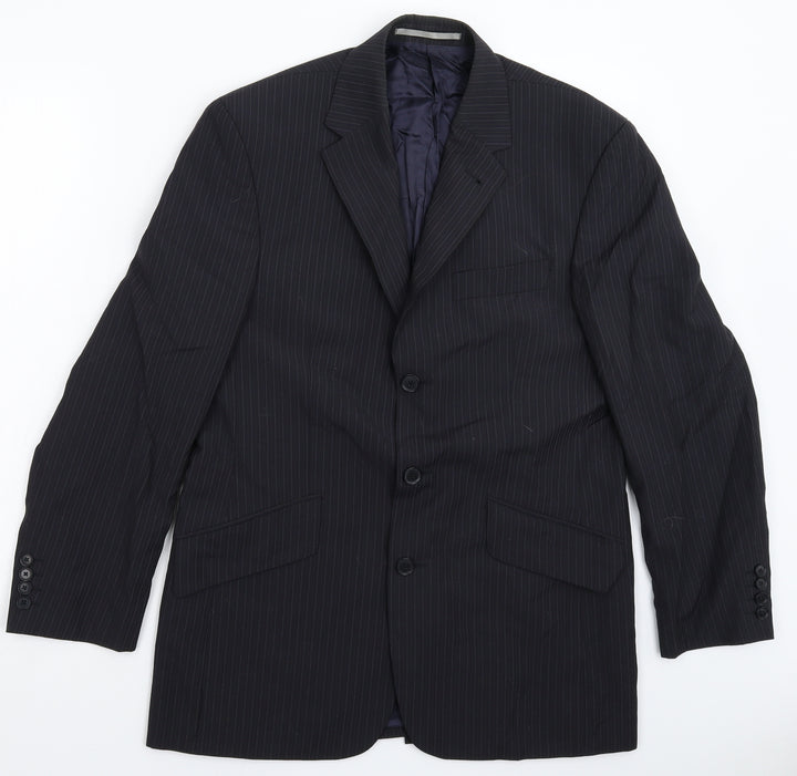 NEXT Mens Blue Striped  Jacket Suit Jacket Size 38