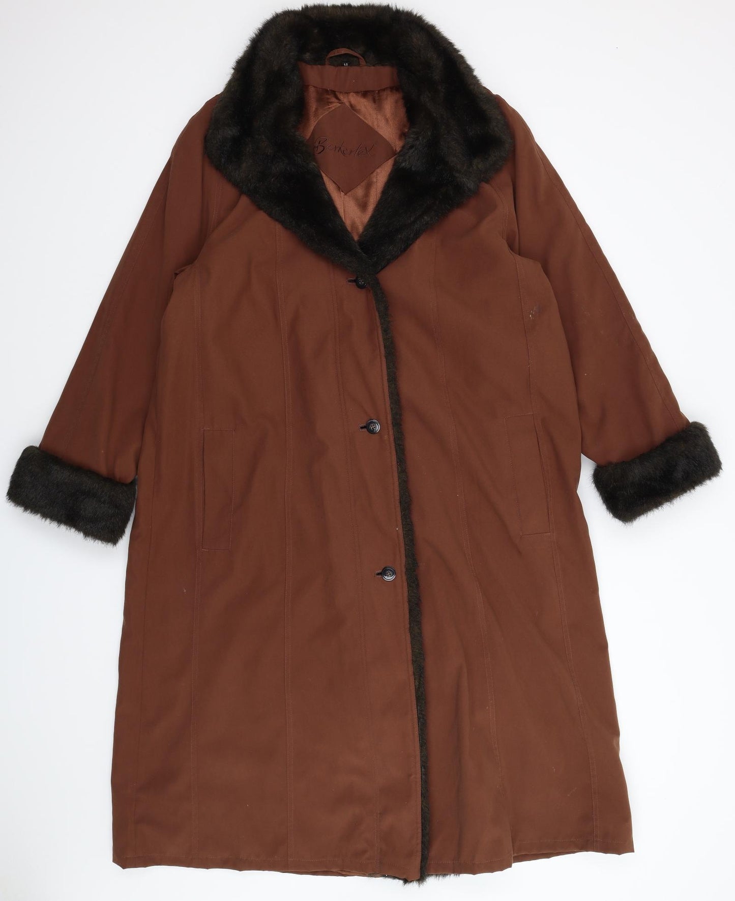 Berkertex Womens Grey   Overcoat Coat Size 14