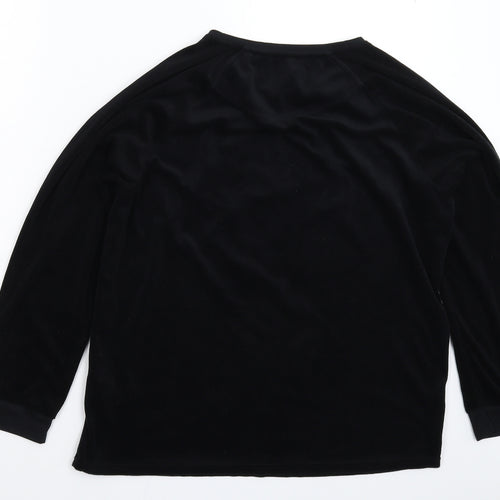 Primark Womens Black Solid Fleece Top Pyjama Top Size 14  - Minnie Mouse