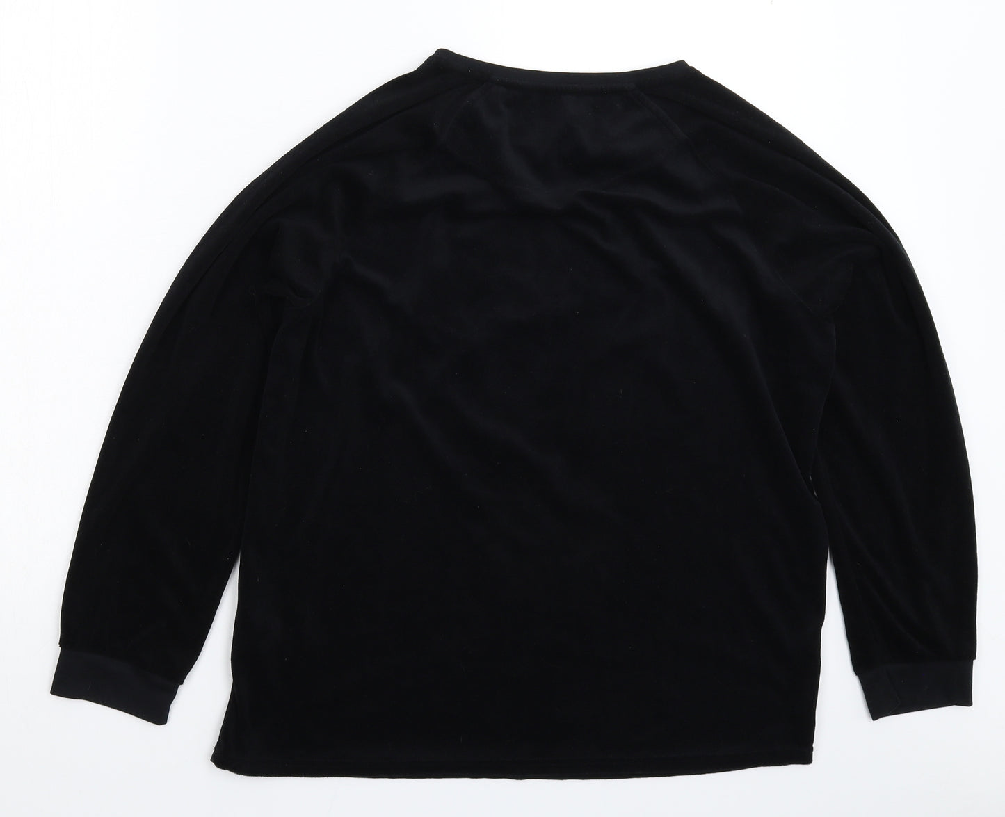 Primark Womens Black Solid Fleece Top Pyjama Top Size 14  - Minnie Mouse